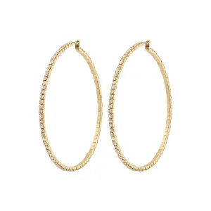 Sidney Gold Plated Crystal Hoops