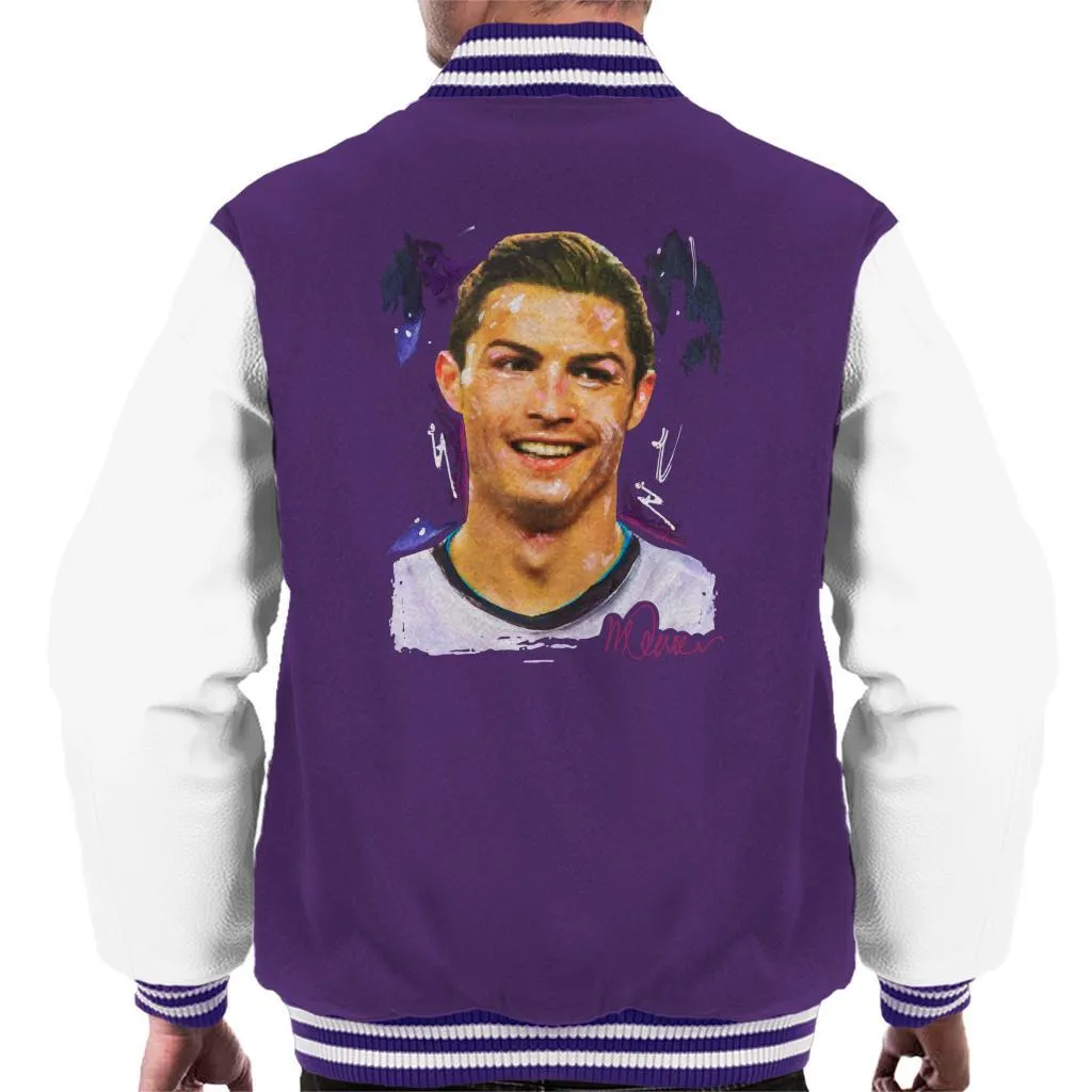 Sidney Maurer Original Portrait Of Cristiano Ronaldo Closeup Men's Varsity Jacket