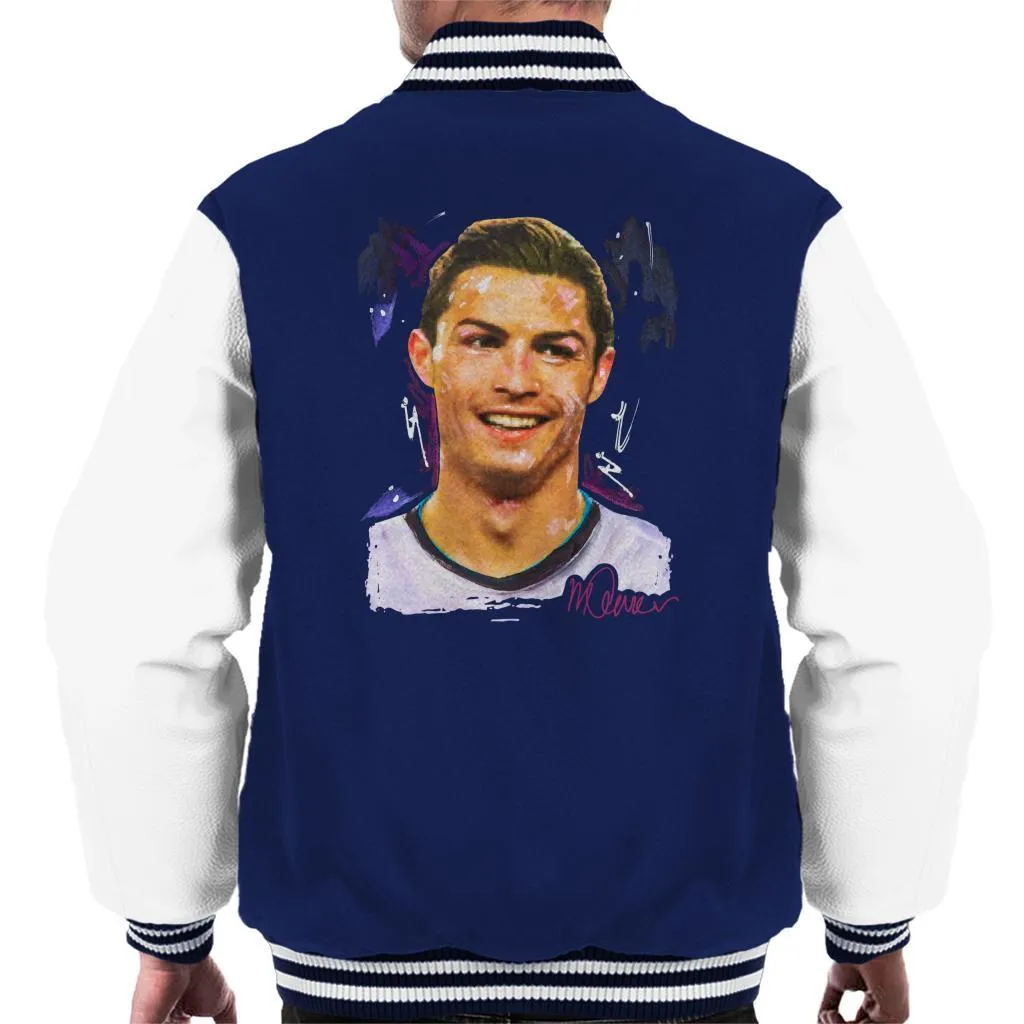 Sidney Maurer Original Portrait Of Cristiano Ronaldo Closeup Men's Varsity Jacket