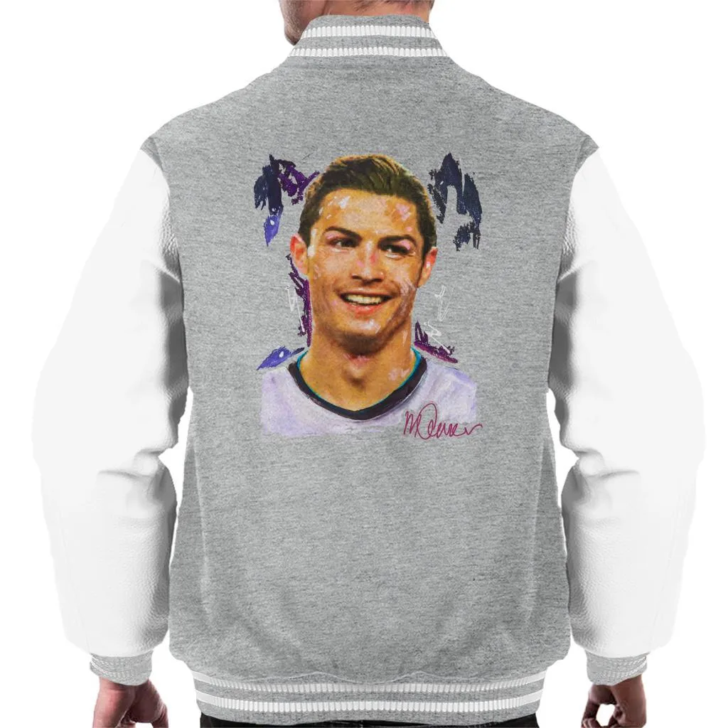 Sidney Maurer Original Portrait Of Cristiano Ronaldo Closeup Men's Varsity Jacket