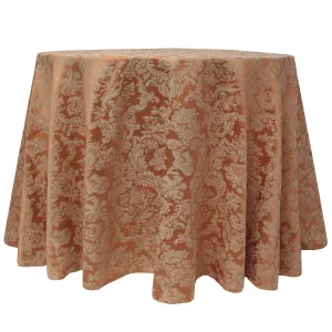 Sienna 90" Round Miranda Damask Tablecloth