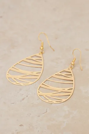 Sienna Cut-Out Teardrop Earrings - Gold