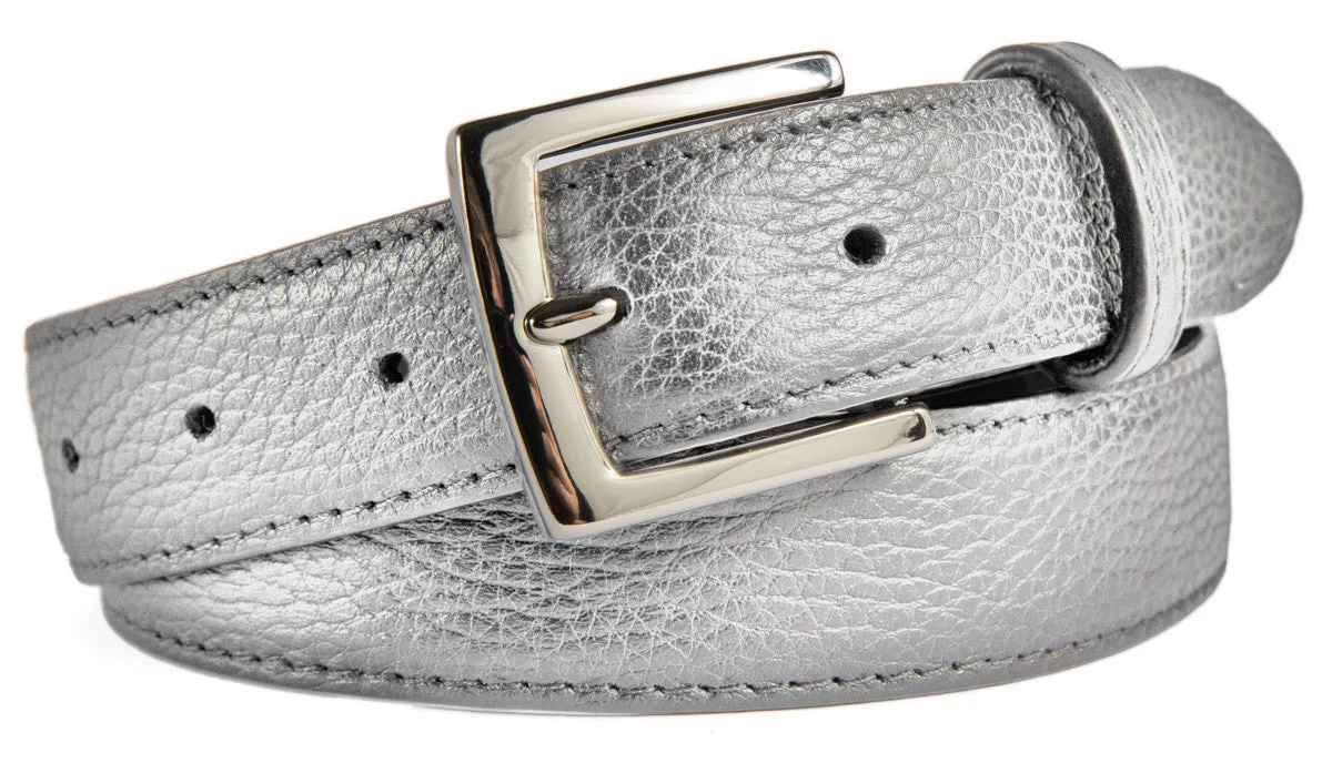 Signature Belt, (1.25") Shiny Silver Buckle