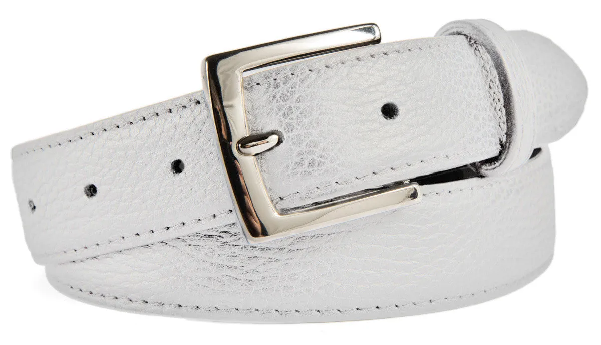 Signature Belt, (1.25") Shiny Silver Buckle