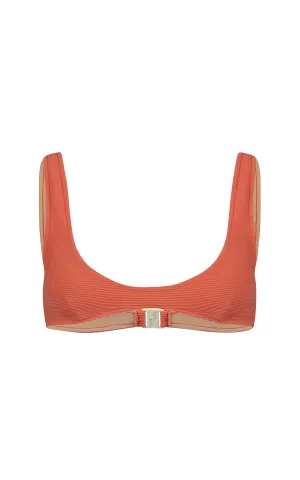 Signature Crop Bralette Top - Papaya