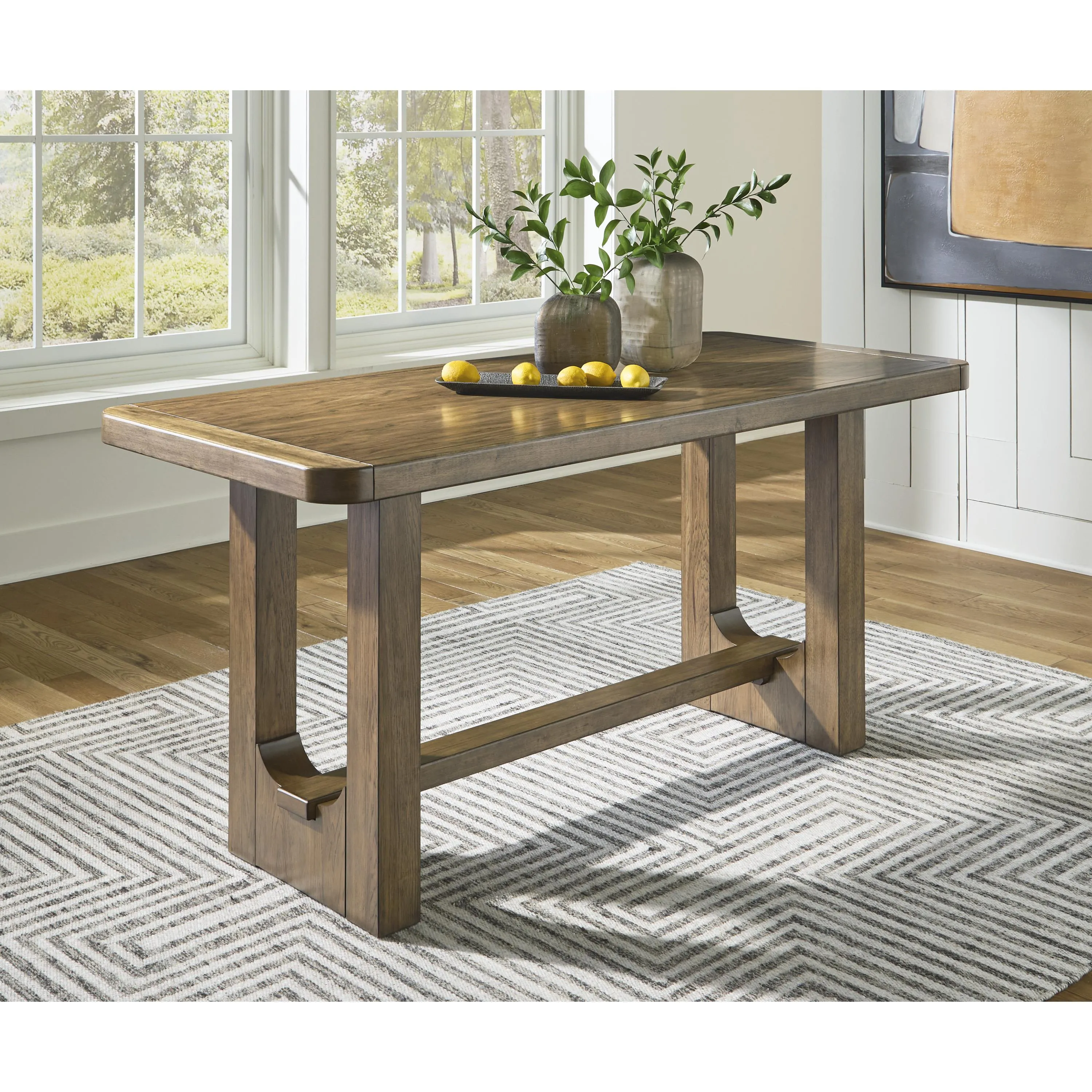 Signature Design by Ashley Cabalynn Counter Height Dining Table with Trestle Base D974-13