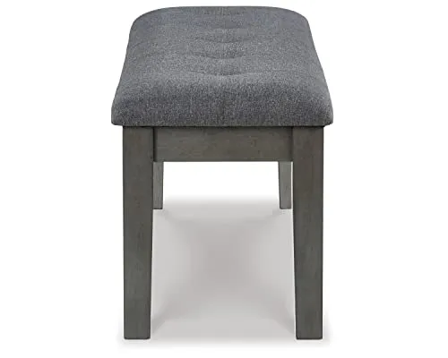 Signature Design by Ashley Hallanden Rustic Tufted Upholstered Dining Room Bench, Gray