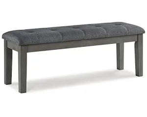 Signature Design by Ashley Hallanden Rustic Tufted Upholstered Dining Room Bench, Gray