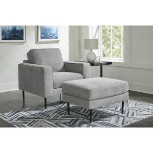 Signature Design by Ashley Hazela Stationary Fabric Chair with Ottoman 4110214/4110220