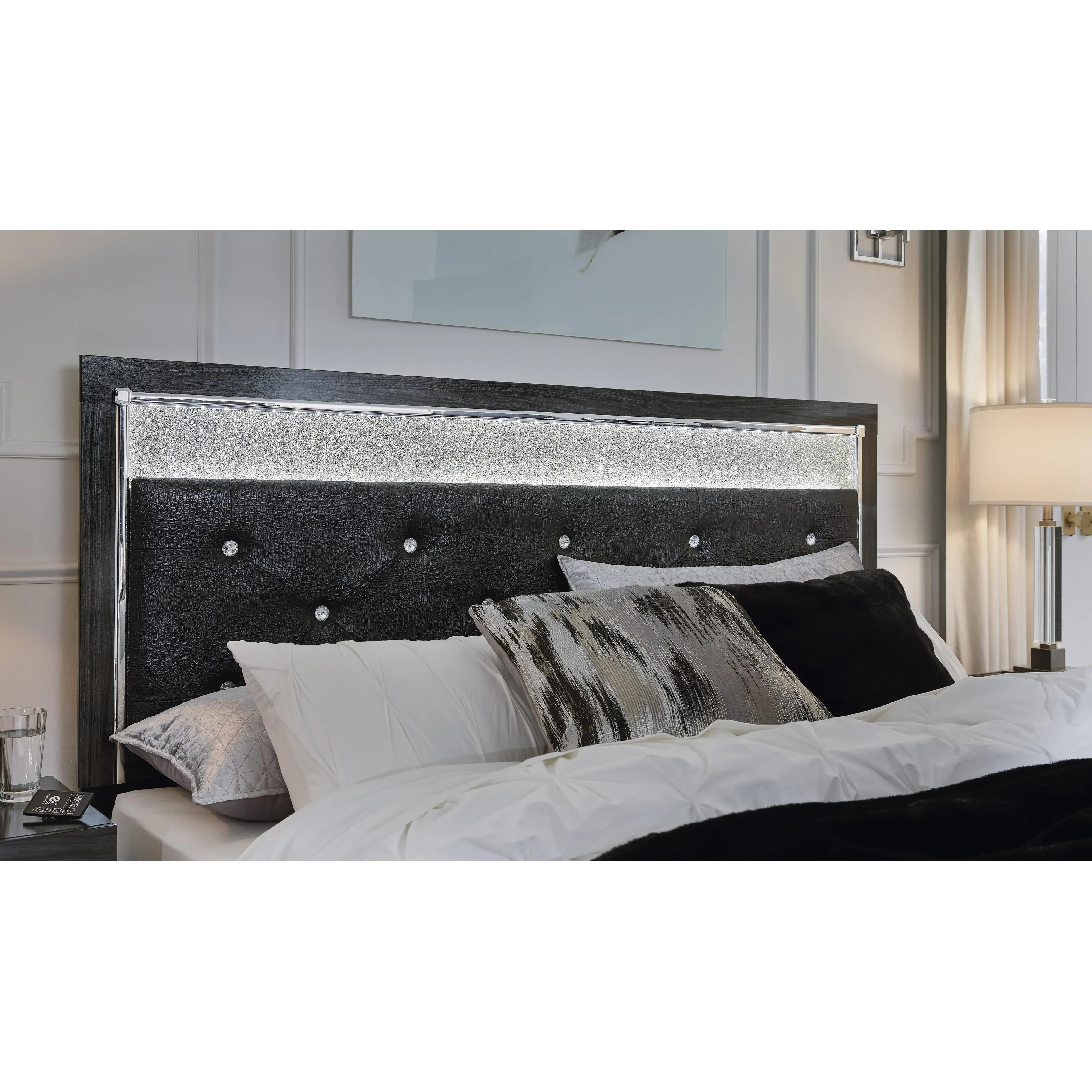 Signature Design by Ashley Kaydell King Upholstered Panel Bed with Storage B1420-158/B1420-56S/B1420-97