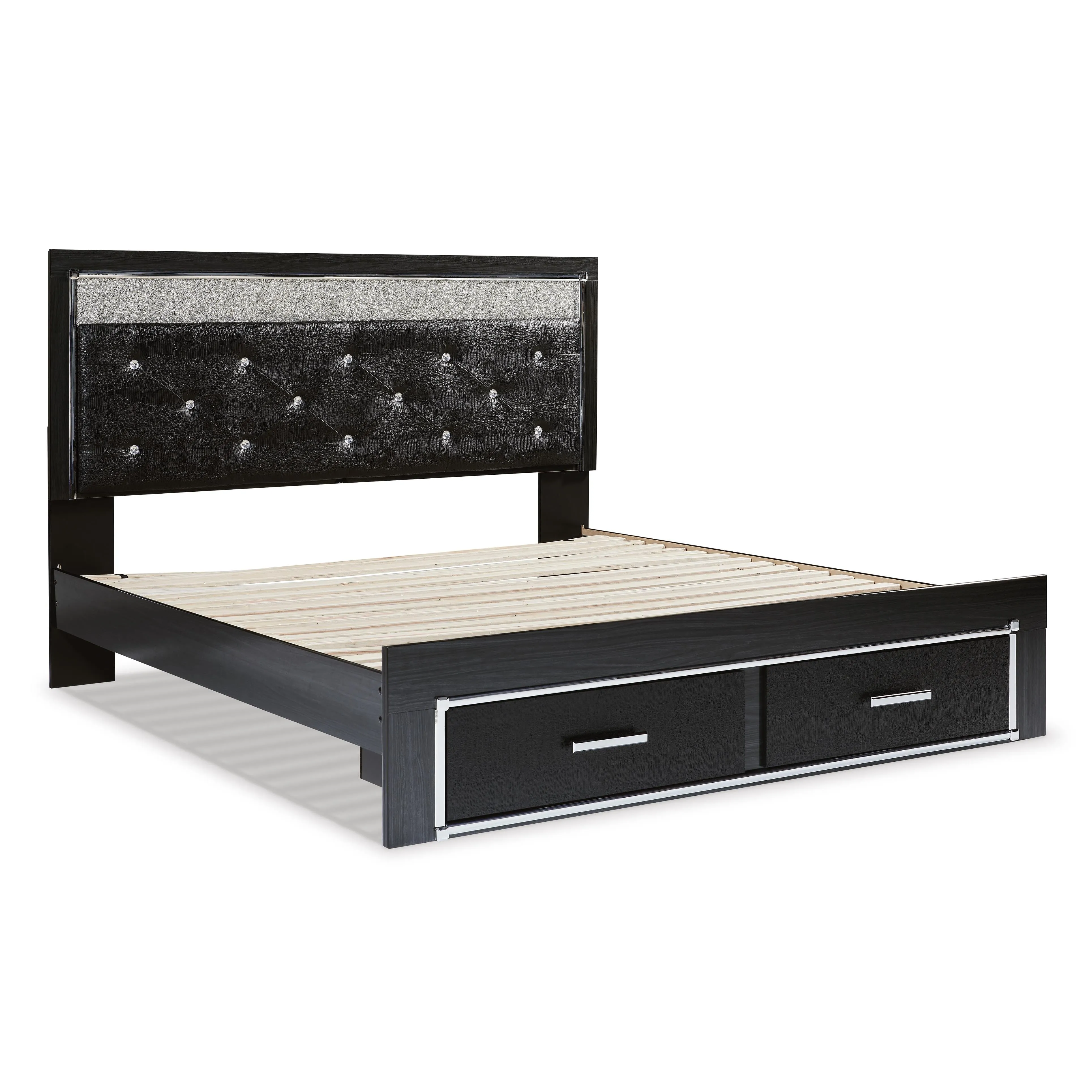 Signature Design by Ashley Kaydell King Upholstered Panel Bed with Storage B1420-158/B1420-56S/B1420-97