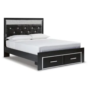 Signature Design by Ashley Kaydell Queen Upholstered Panel Bed with Storage B1420-157/B1420-54S/B1420-95/B100-13