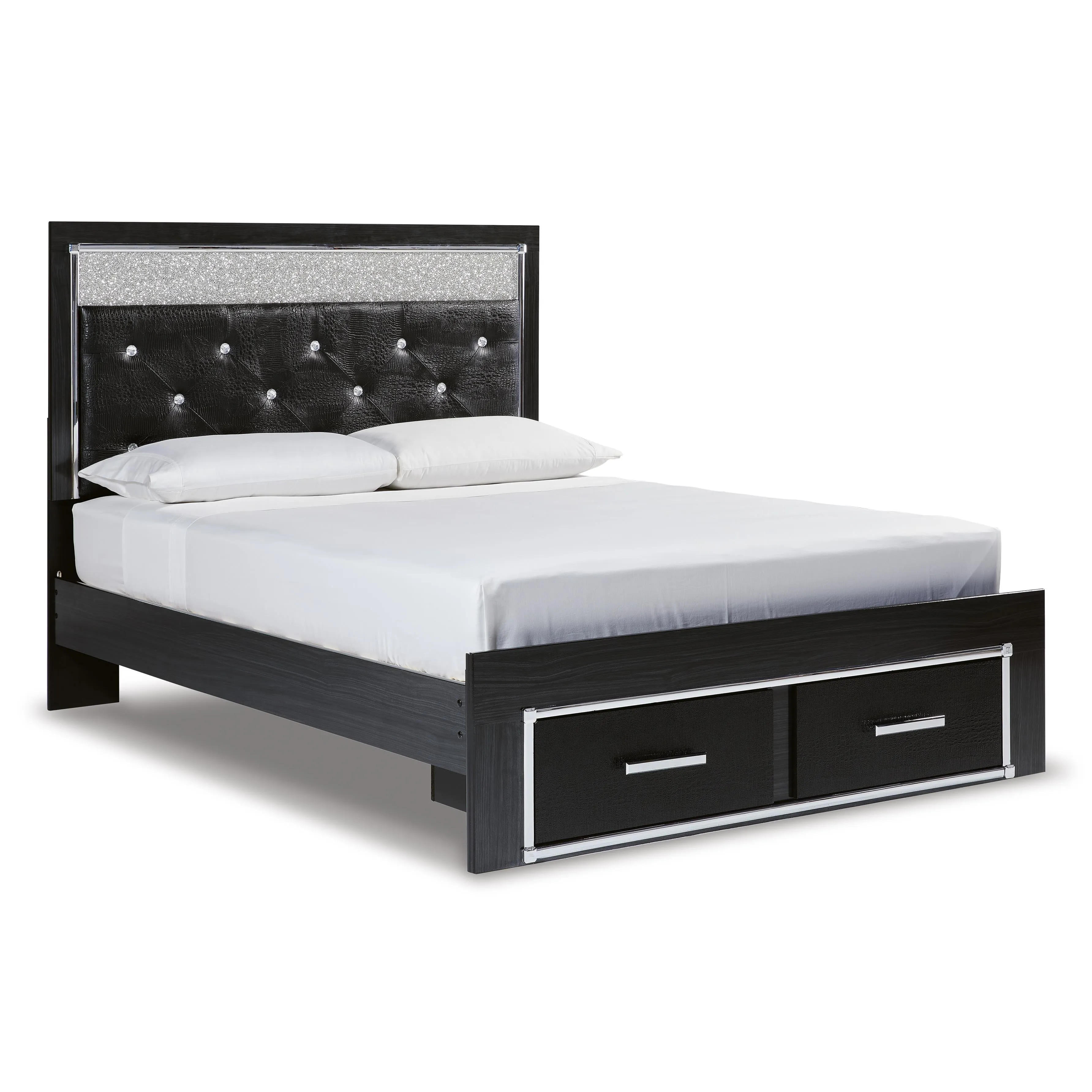 Signature Design by Ashley Kaydell Queen Upholstered Panel Bed with Storage B1420-157/B1420-54S/B1420-96