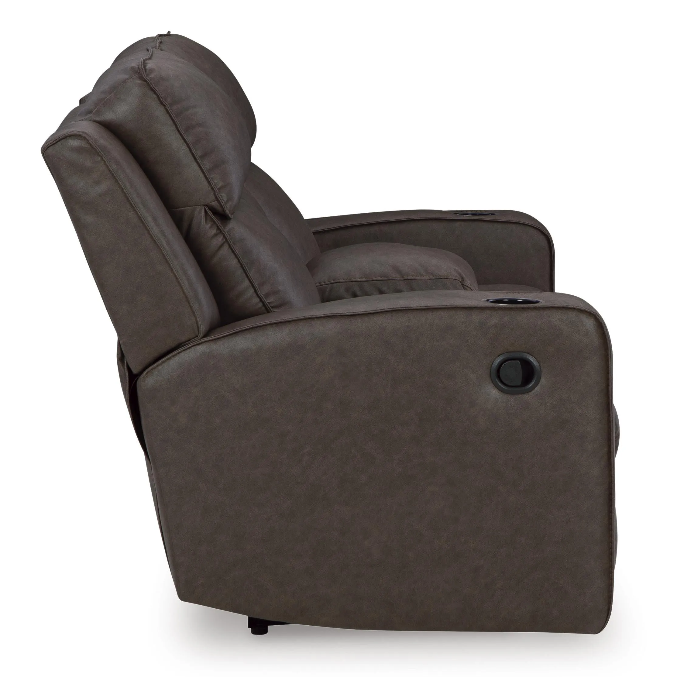 Signature Design by Ashley Lavenhorne Reclining Leather Look Loveseat with Console 6330694