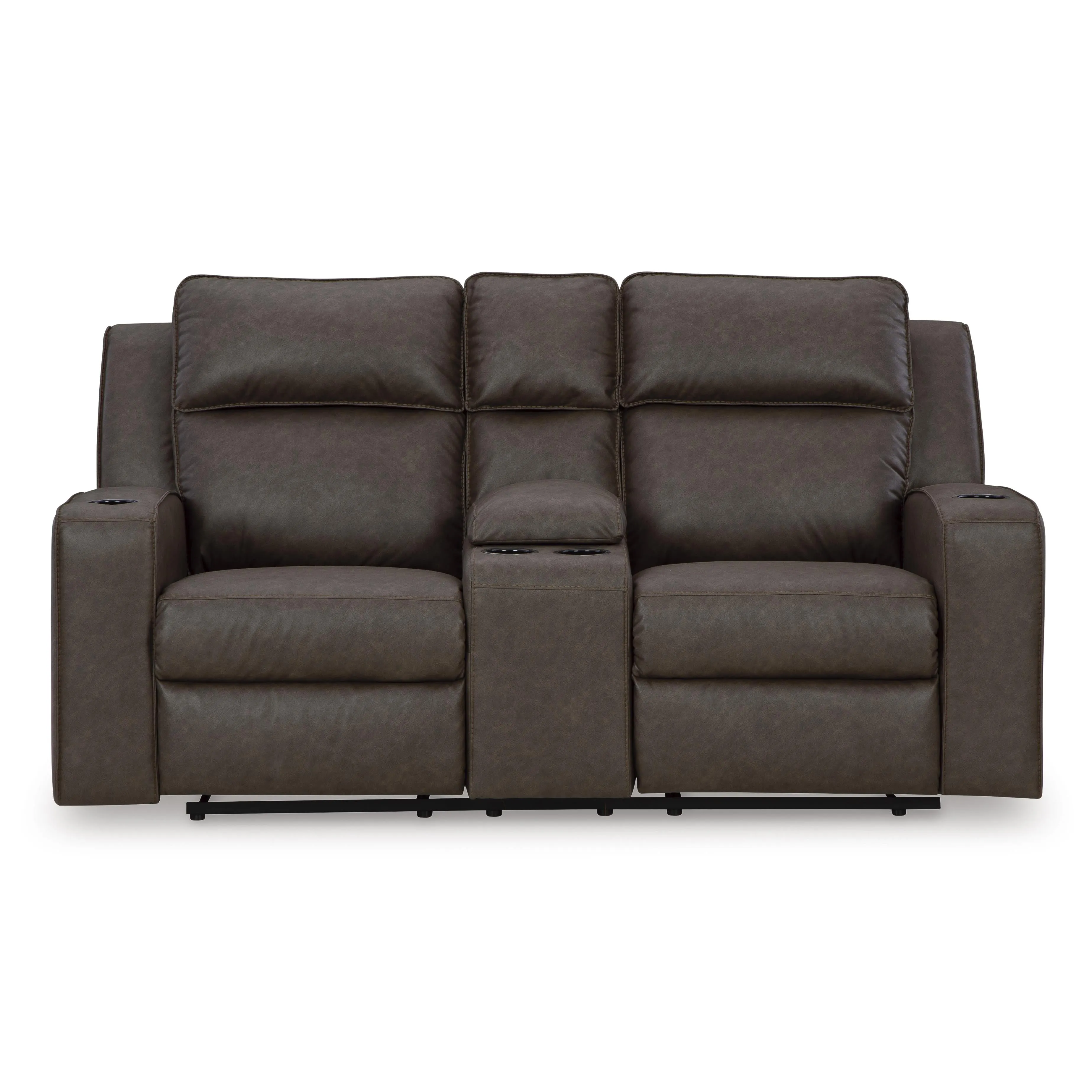 Signature Design by Ashley Lavenhorne Reclining Leather Look Loveseat with Console 6330694