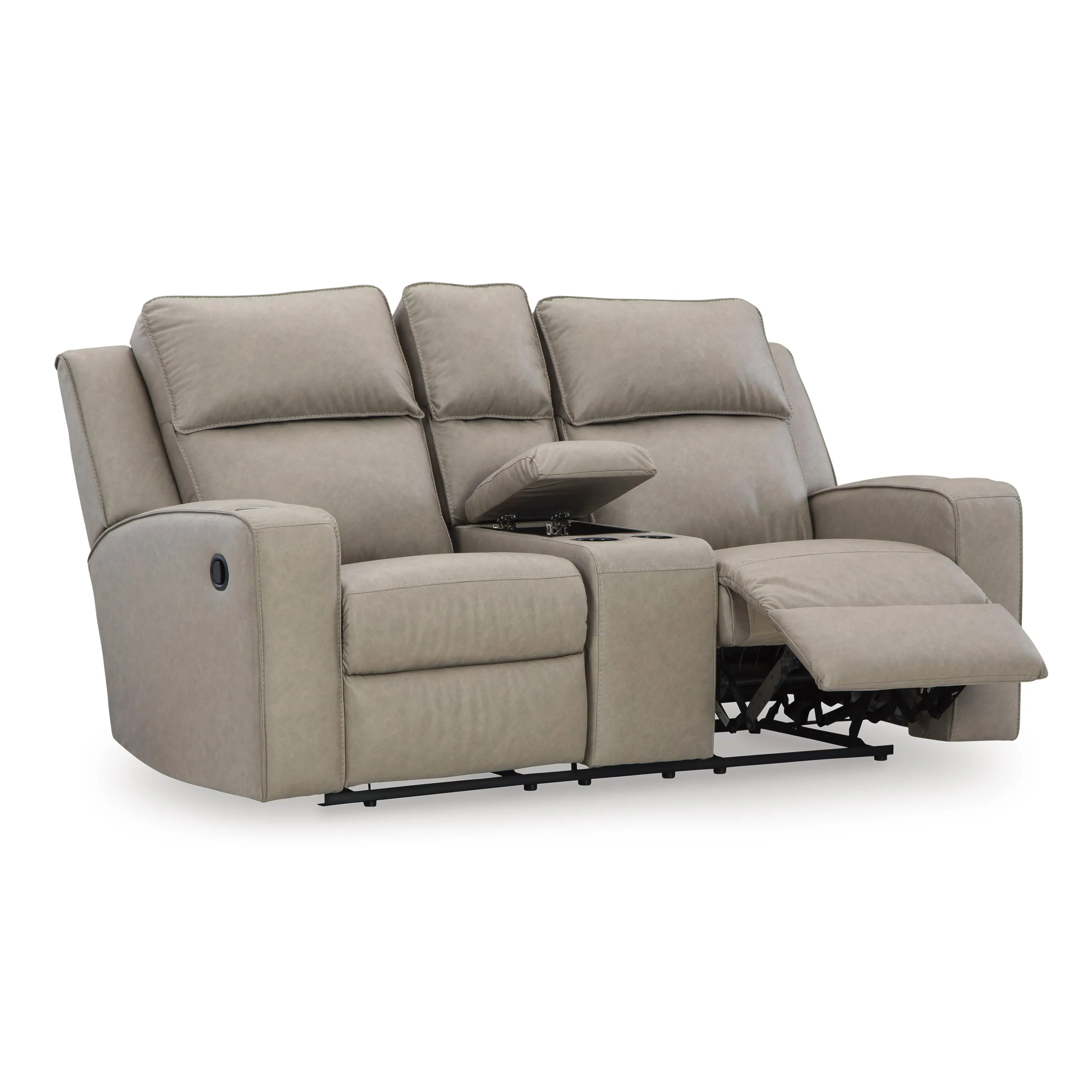 Signature Design by Ashley Lavenhorne Reclining Leather Look Loveseat with Console 6330794C