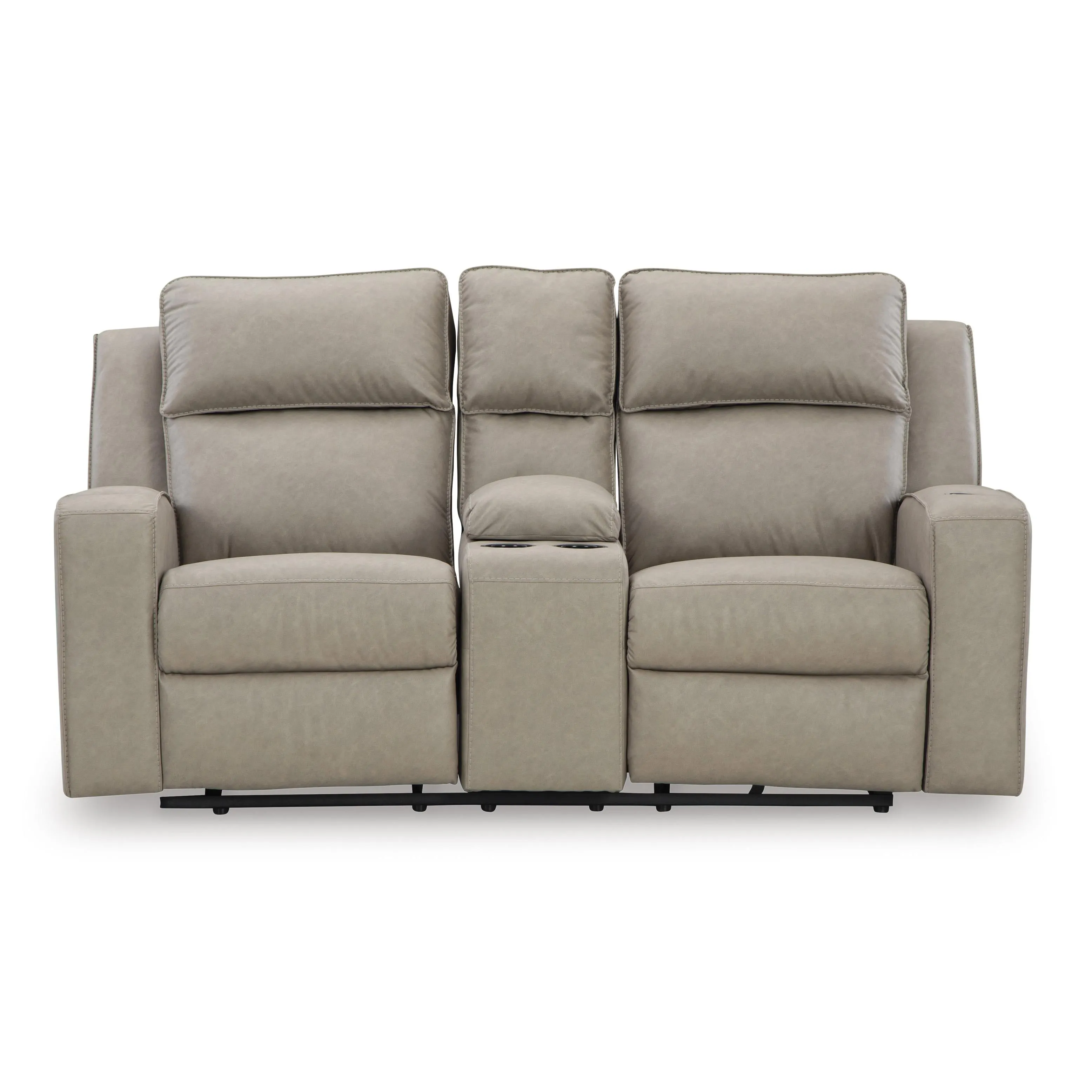 Signature Design by Ashley Lavenhorne Reclining Leather Look Loveseat with Console 6330794C