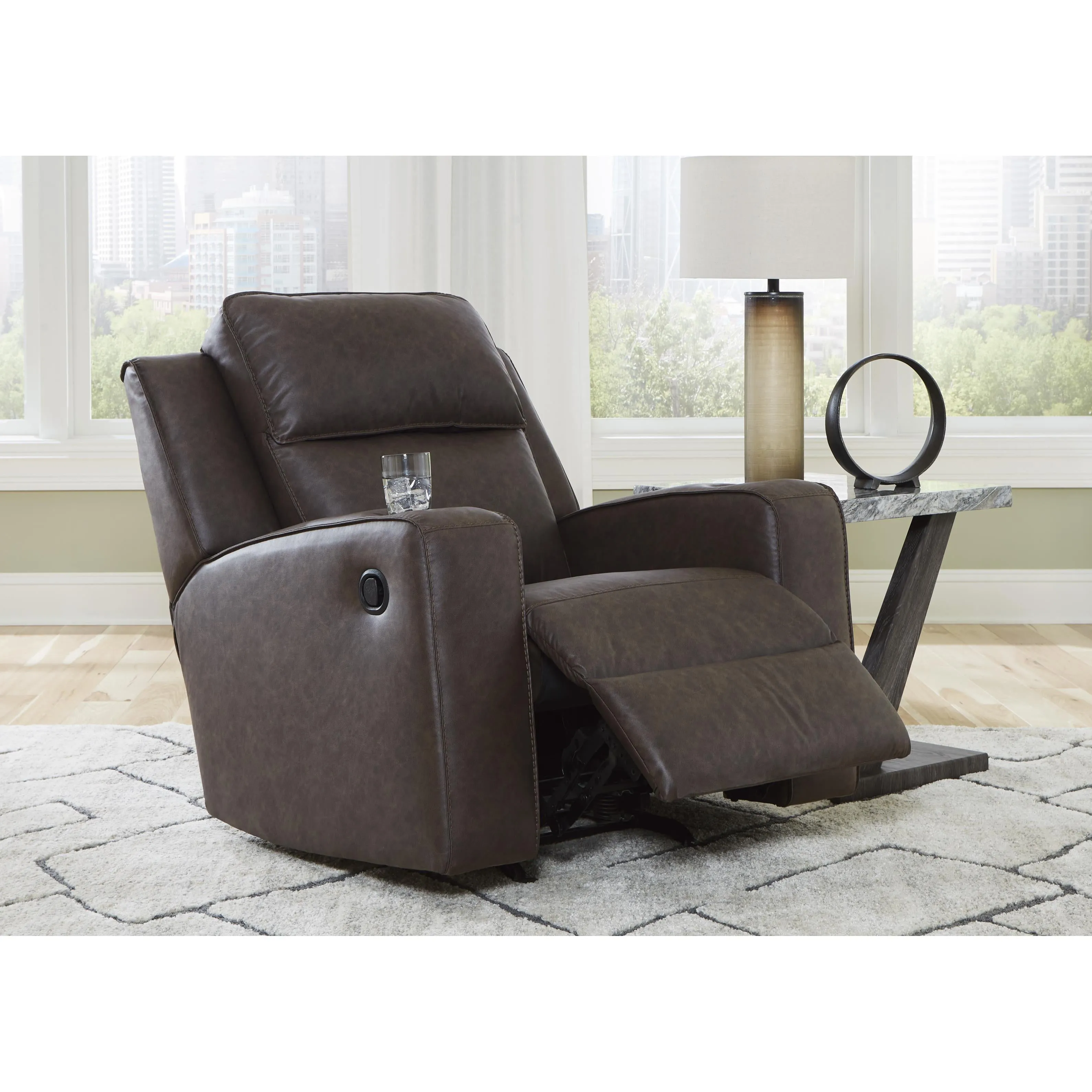 Signature Design by Ashley Lavenhorne Rocker Leather Look Recliner 6330625