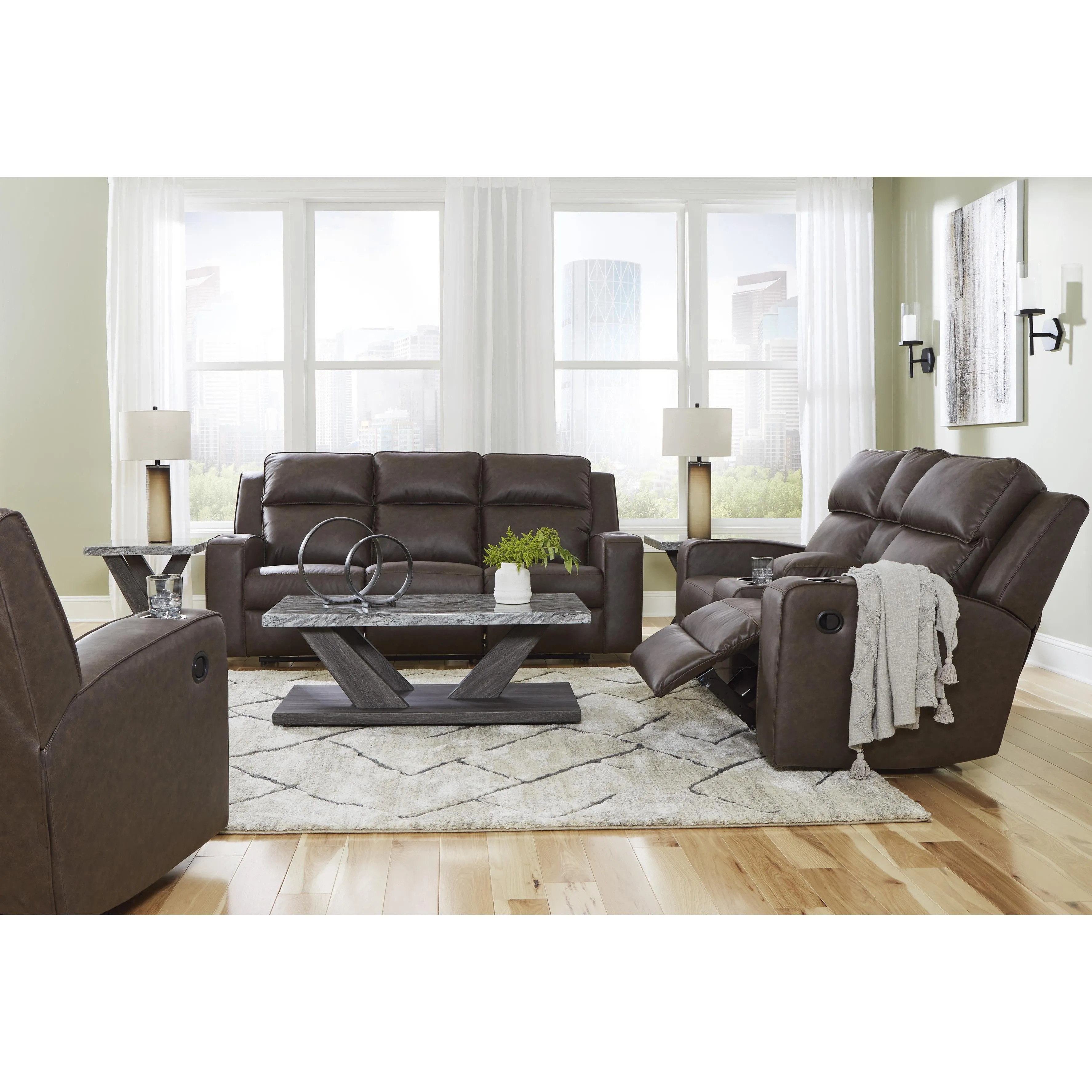 Signature Design by Ashley Lavenhorne Rocker Leather Look Recliner 6330625