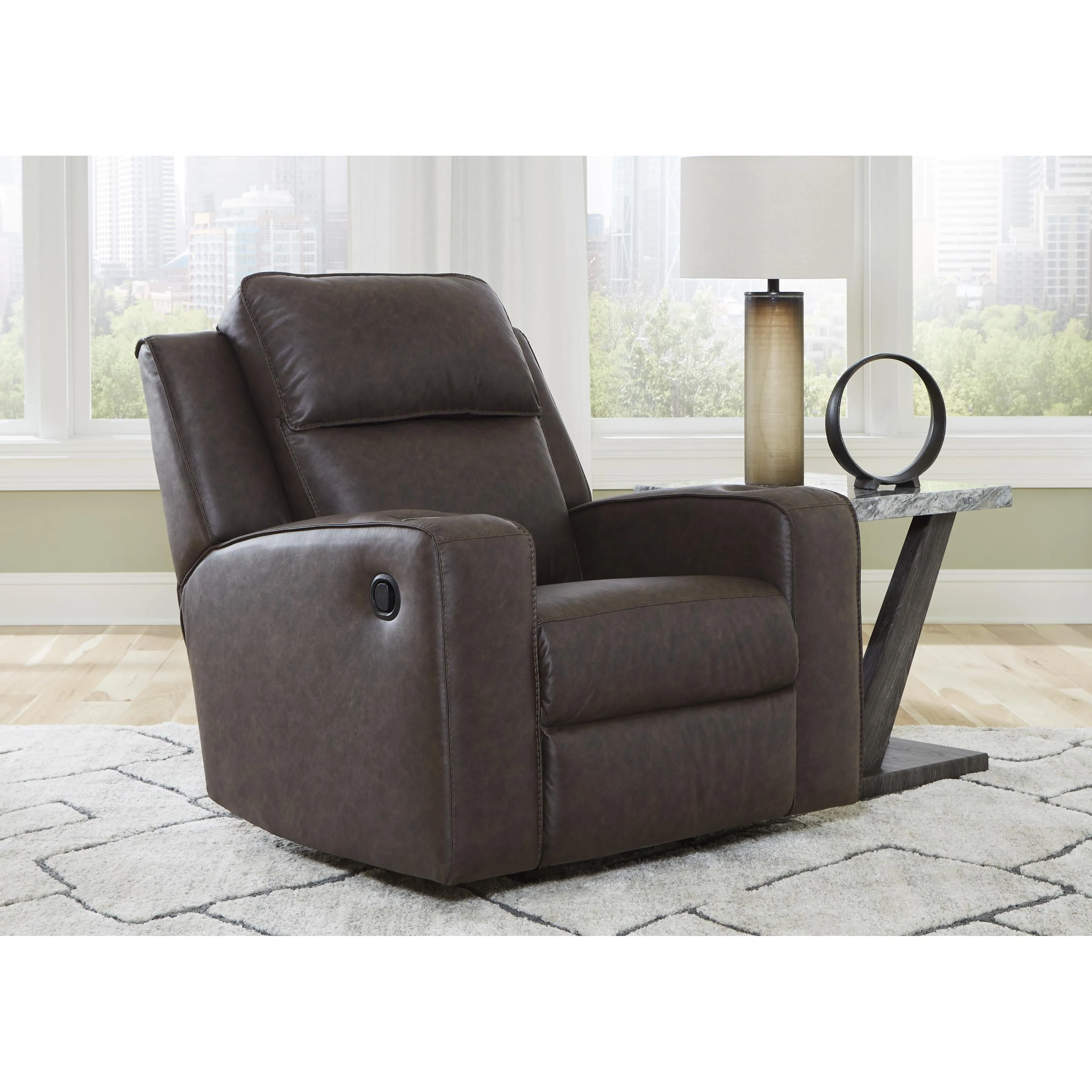 Signature Design by Ashley Lavenhorne Rocker Leather Look Recliner 6330625