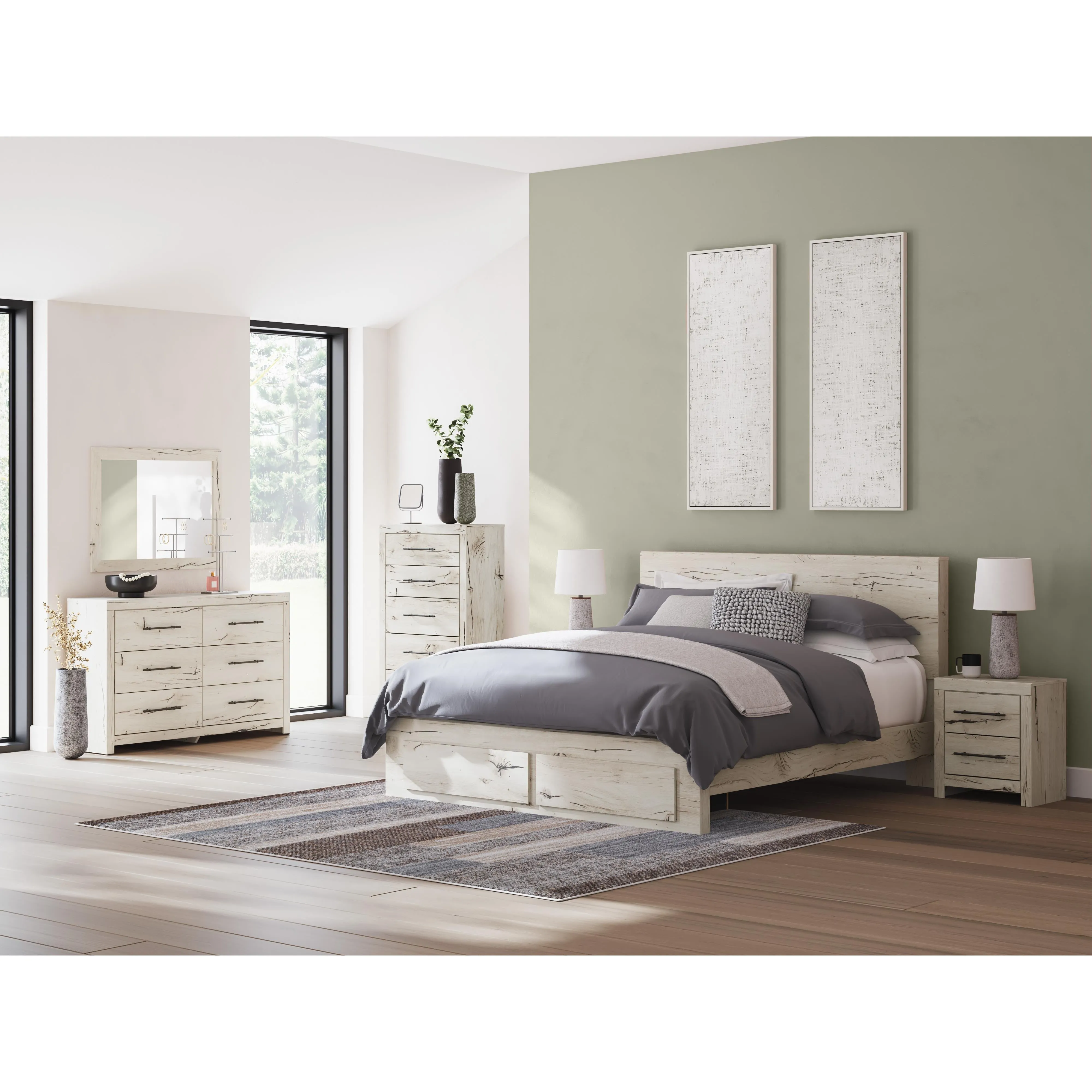 Signature Design by Ashley Lawroy King Panel Bed with Storage B2310-58/B2310-56S/B2310-95/B100-14