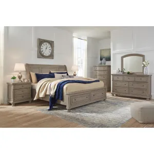 Signature Design by Ashley Lettner B733 6 pc King Sleigh Storage Bedroom Set