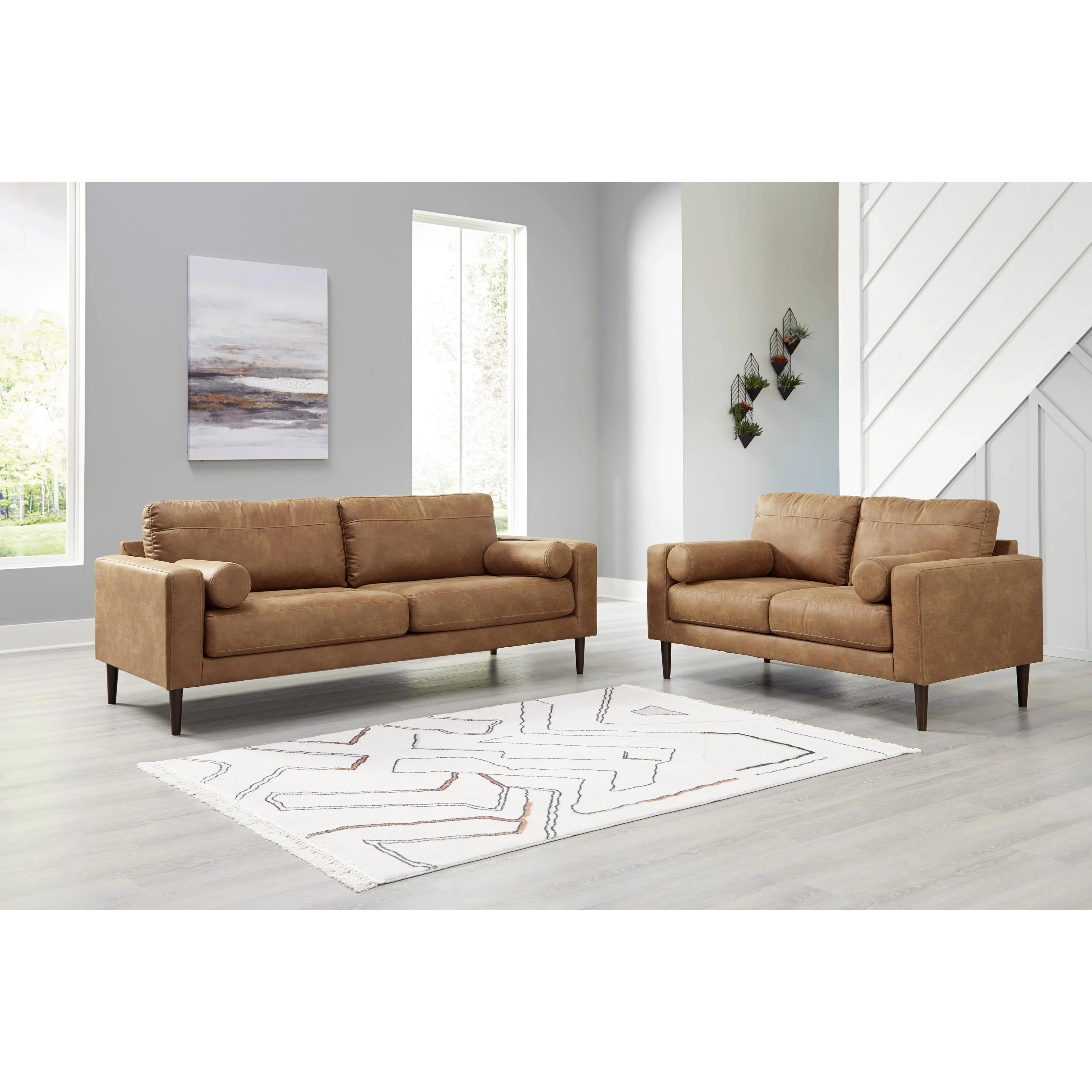 Signature Design by Ashley Telora Stationary Leather Look Loveseat 4100235