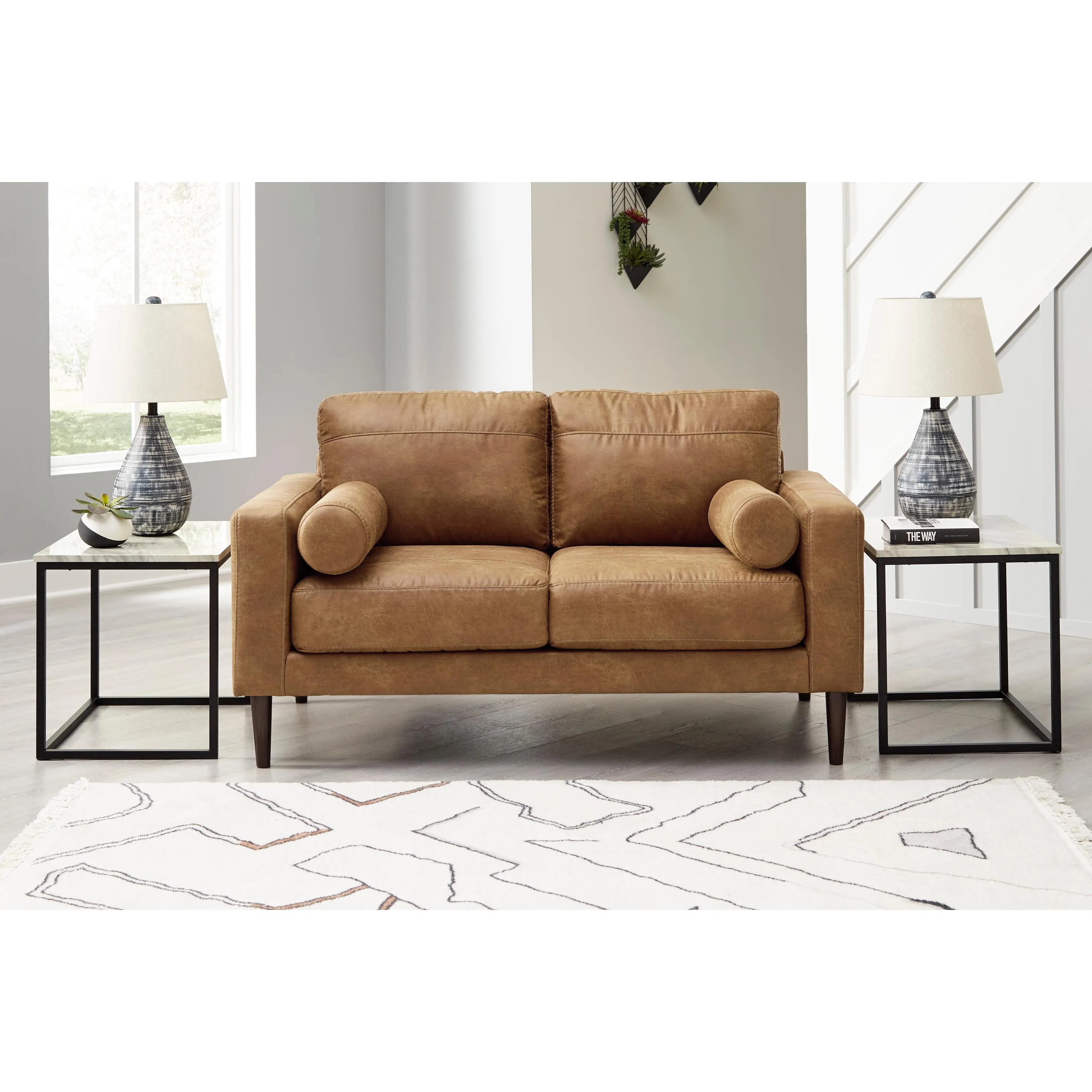 Signature Design by Ashley Telora Stationary Leather Look Loveseat 4100235