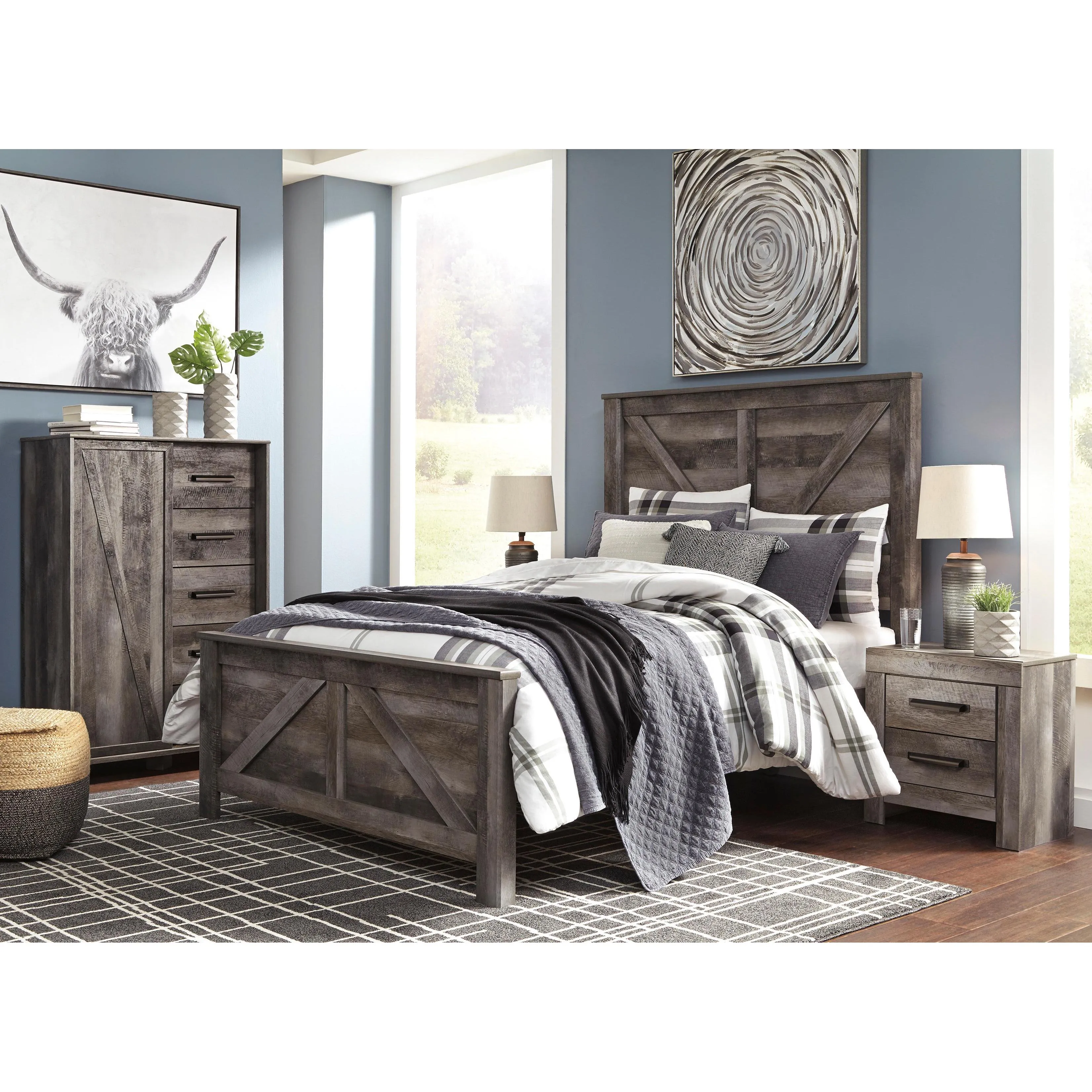 Signature Design by Ashley Wynnlow B440B24 6 pc Queen Crossbuck Panel Bedroom Set