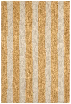 Silas Stripe Gold Hand Micro Hooked Wool Rug