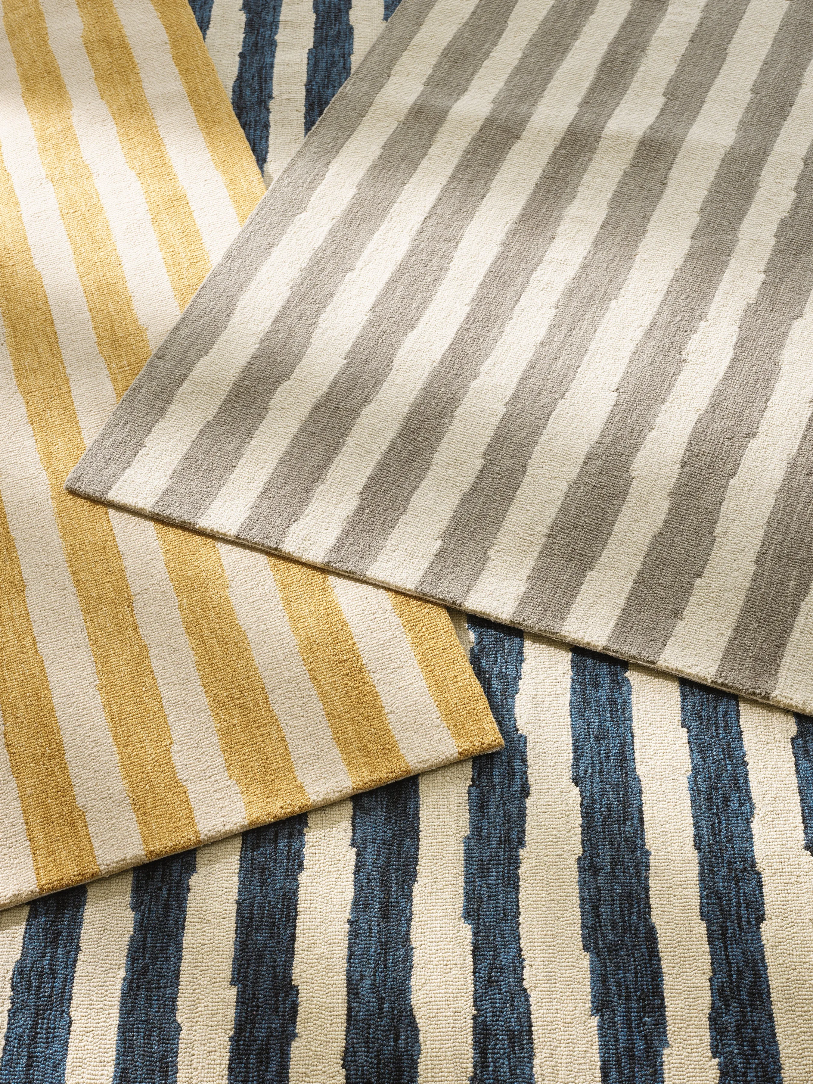 Silas Stripe Grey Hand Micro Hooked Wool Rug