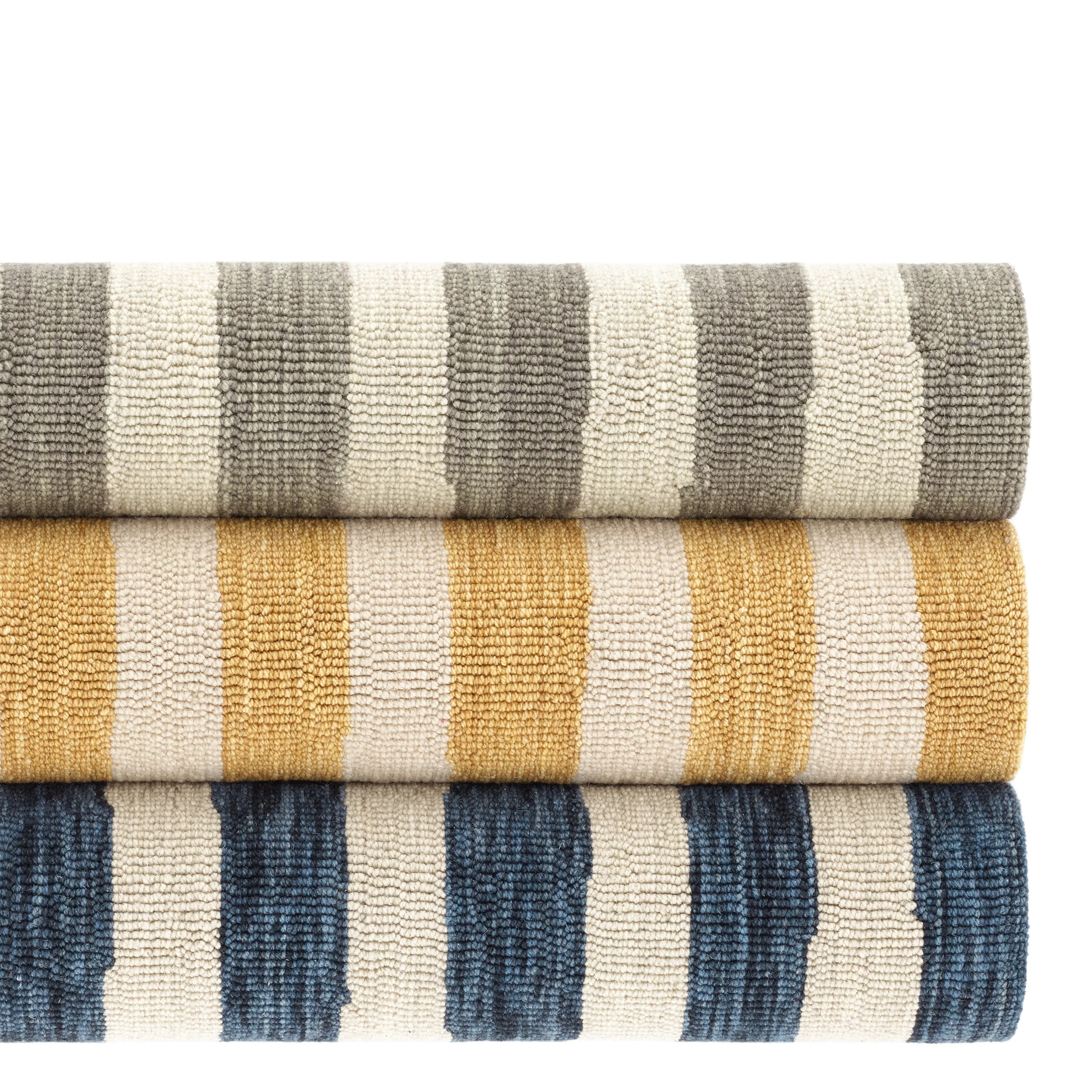 Silas Stripe Grey Hand Micro Hooked Wool Rug