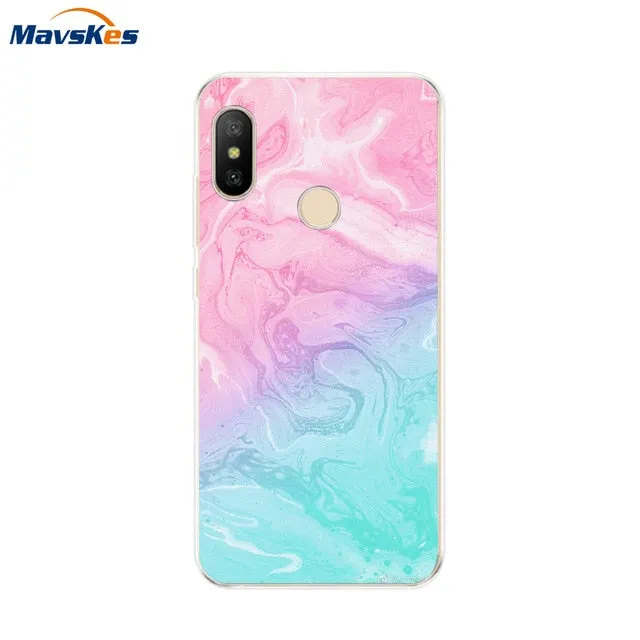 Silicone Case For Xiaomi Mi A2 Case Cover for Xiaomi Mi A2 Lite Case Soft TPU Pattern phone Case on Xiaomi MiA2 lite Redmi 6 Pro