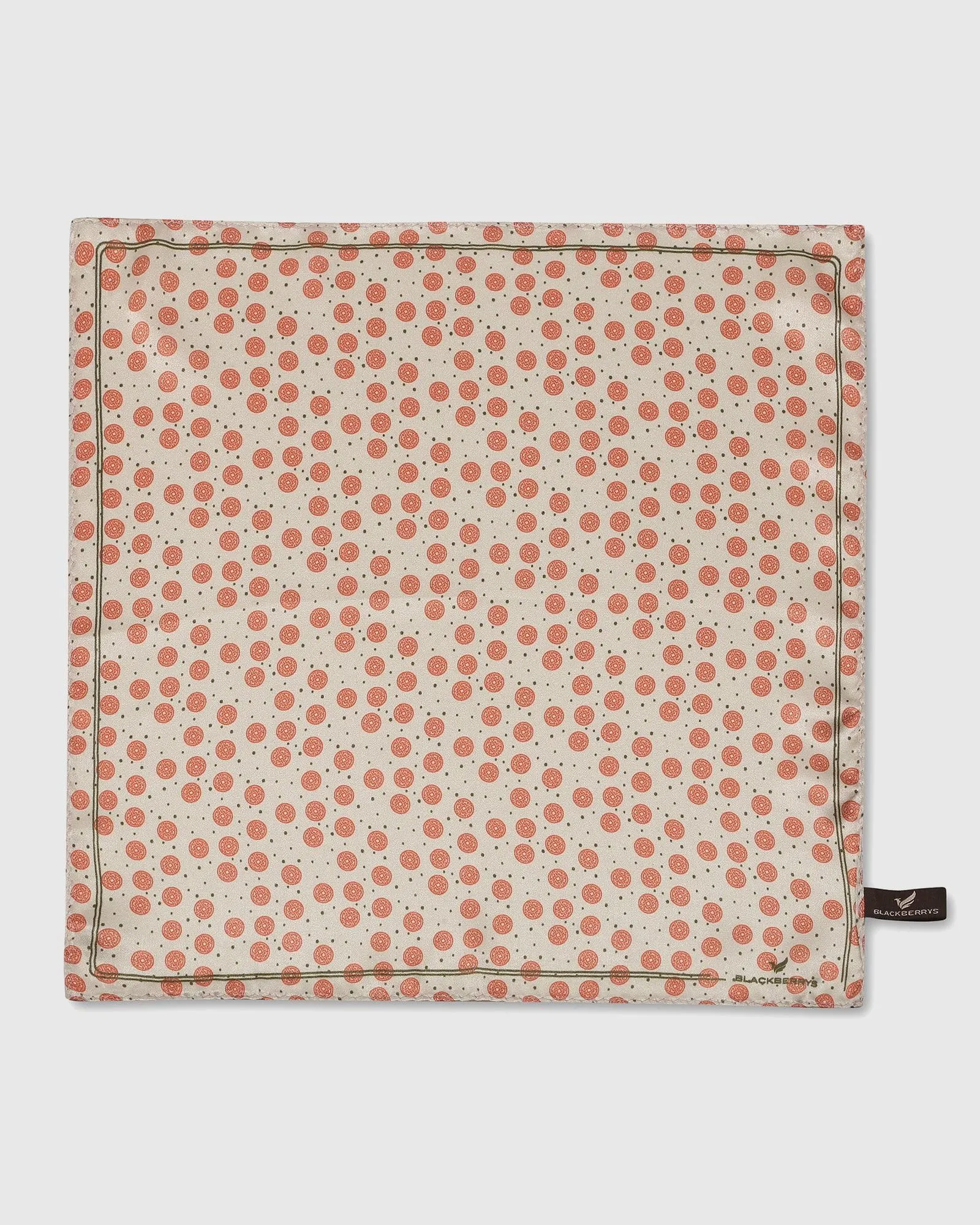 Silk Acru Printed Pocket Square - Sergio