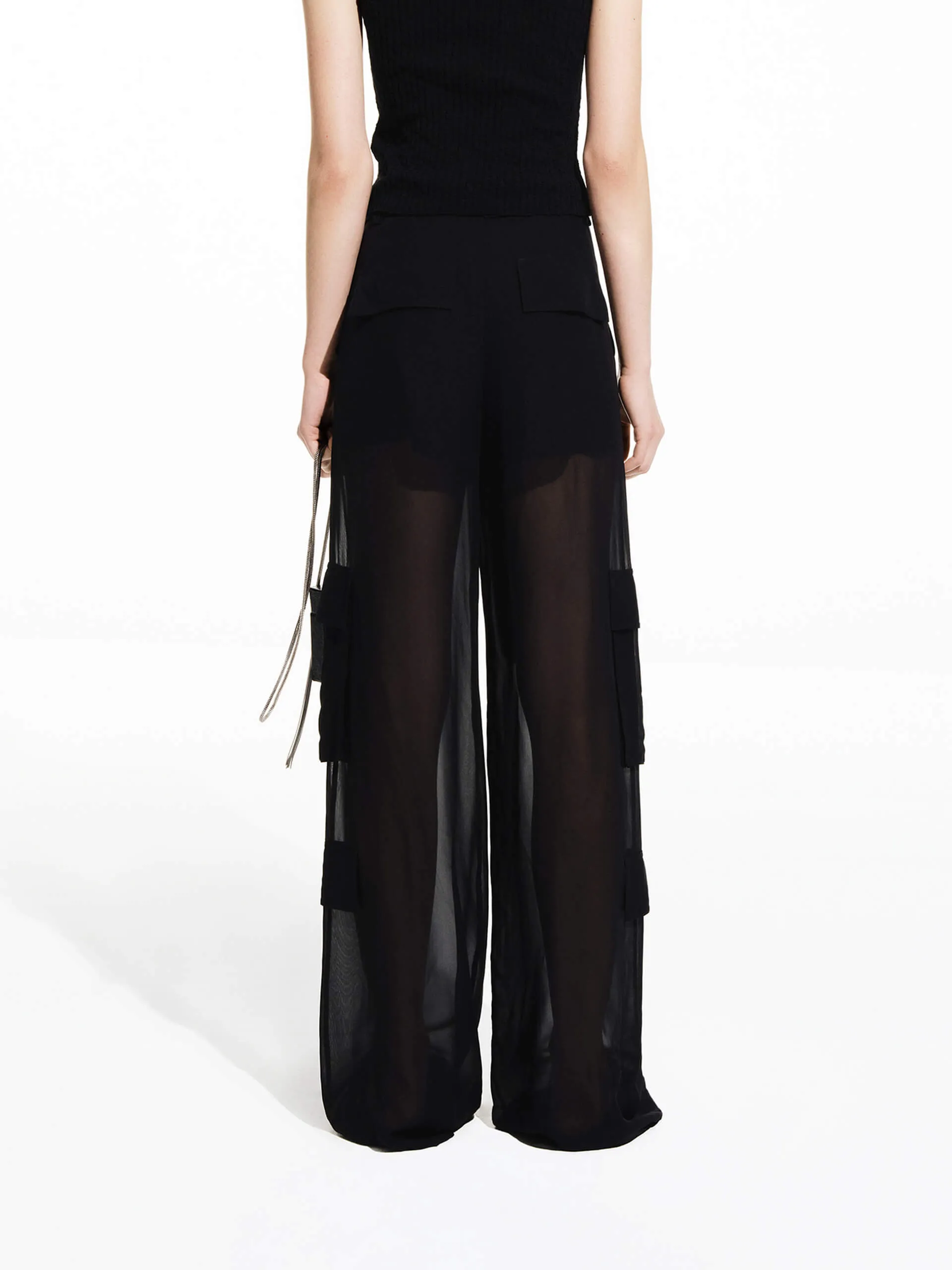 Silk Blend Mesh Pants