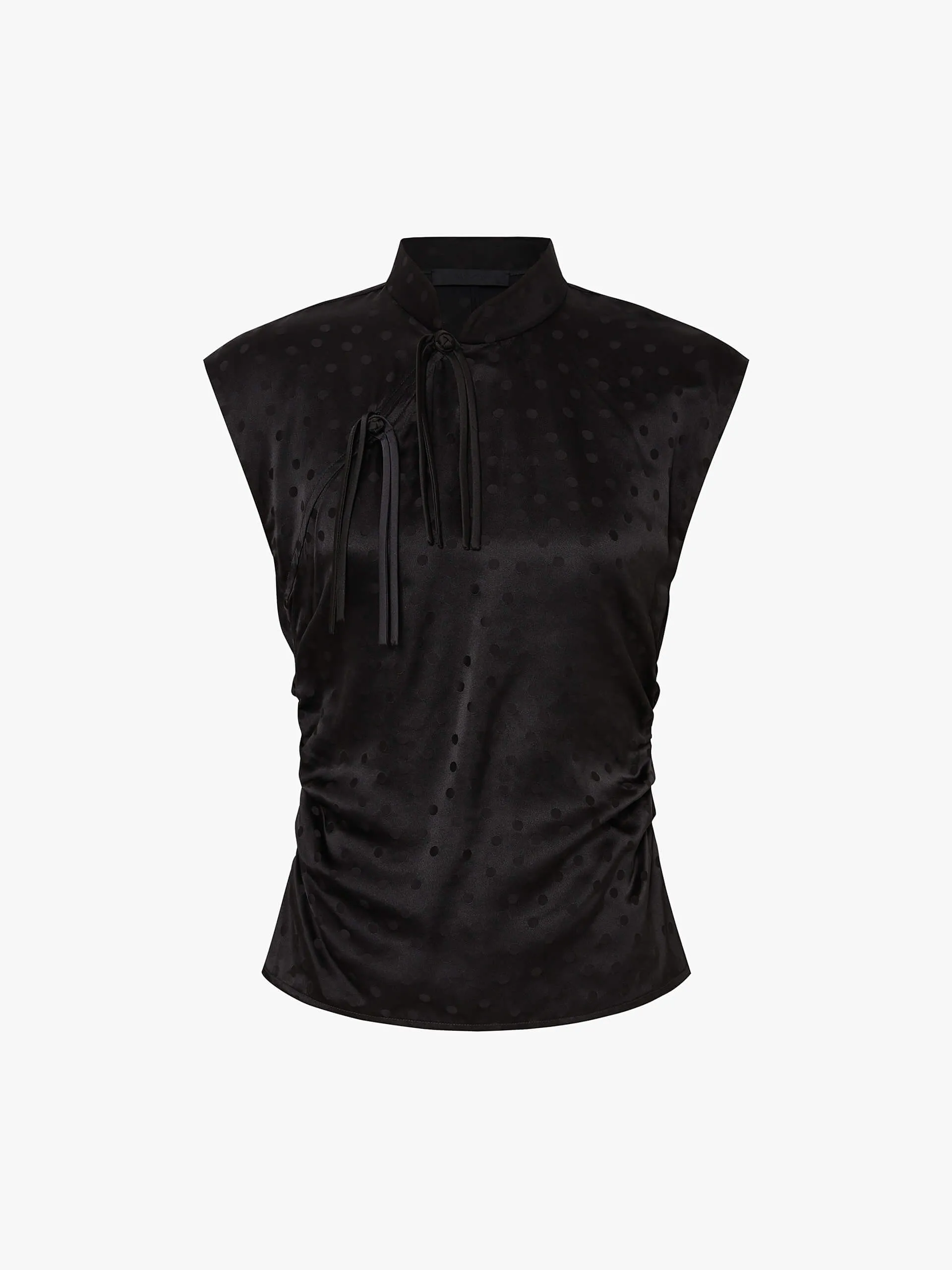 Silk Blend Pleated Top