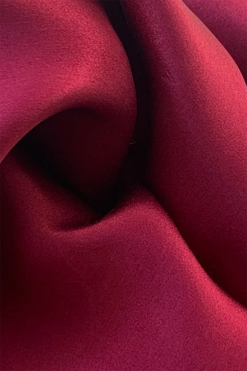 Silk Dressing Gown in Dark Cherry