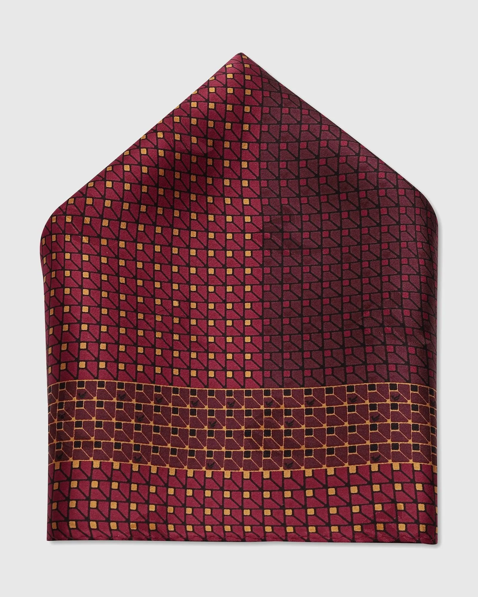 Silk Maroon Printed Pocket Square - Tylell