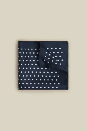 Silk Pocket Square Blue Dots