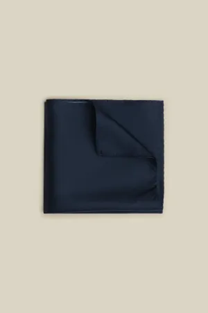 Silk Pocket Square Navy Fine