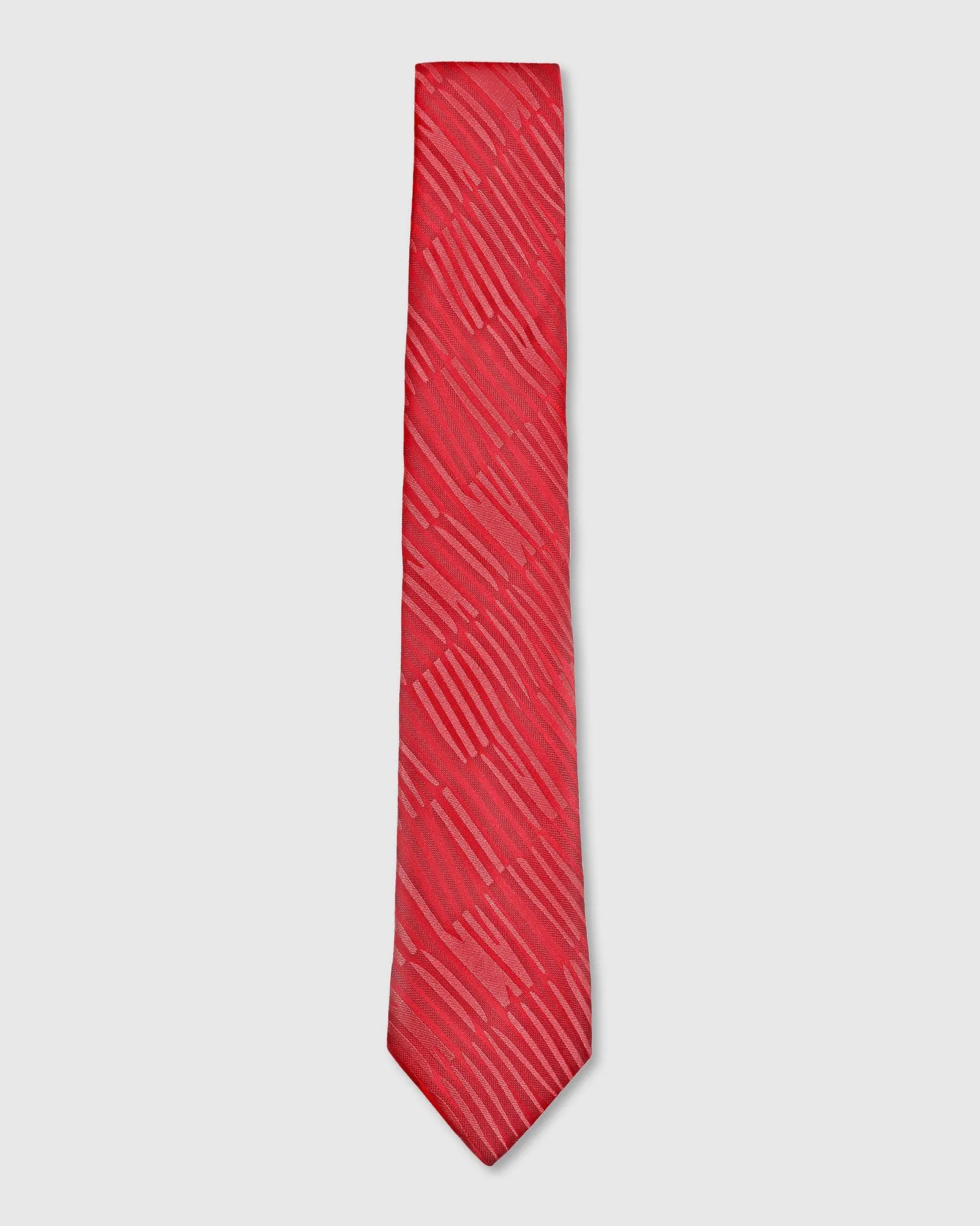 Silk Red Printed Tie - Thyrone