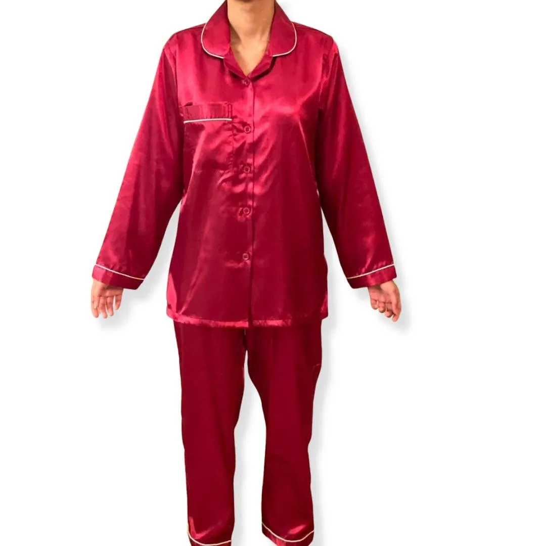 Silk Rosewood Red Nightsuit