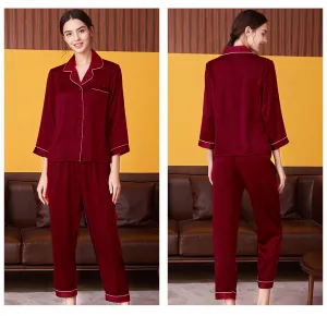 Silk Rosewood Red Nightsuit