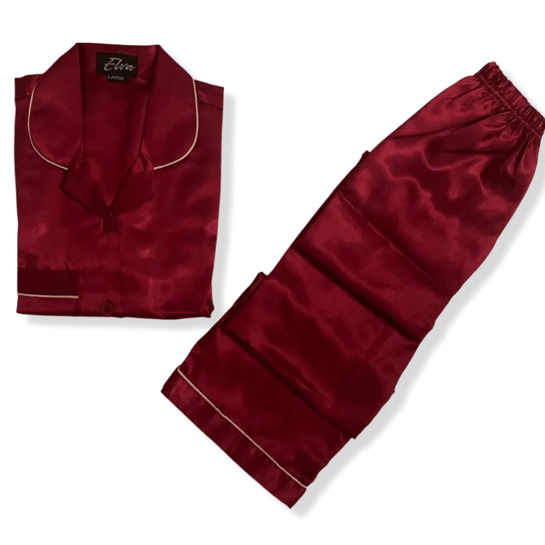 Silk Rosewood Red Nightsuit