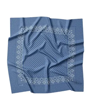 Silk Scarf- Denim Blue Daisy