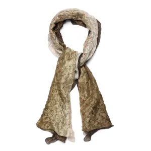 Silk Scarf - Khaki Bandhani From Rajasthan