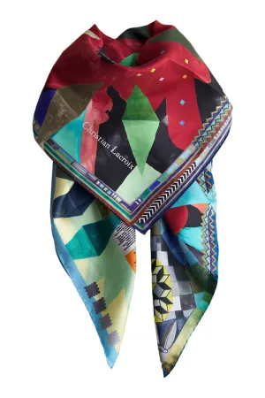 Silk scarf "Arlecchino" Lacroix red / bordeaux