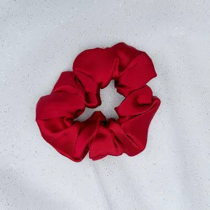 Silk Scrunchie in Dark Red Mulberry Silk