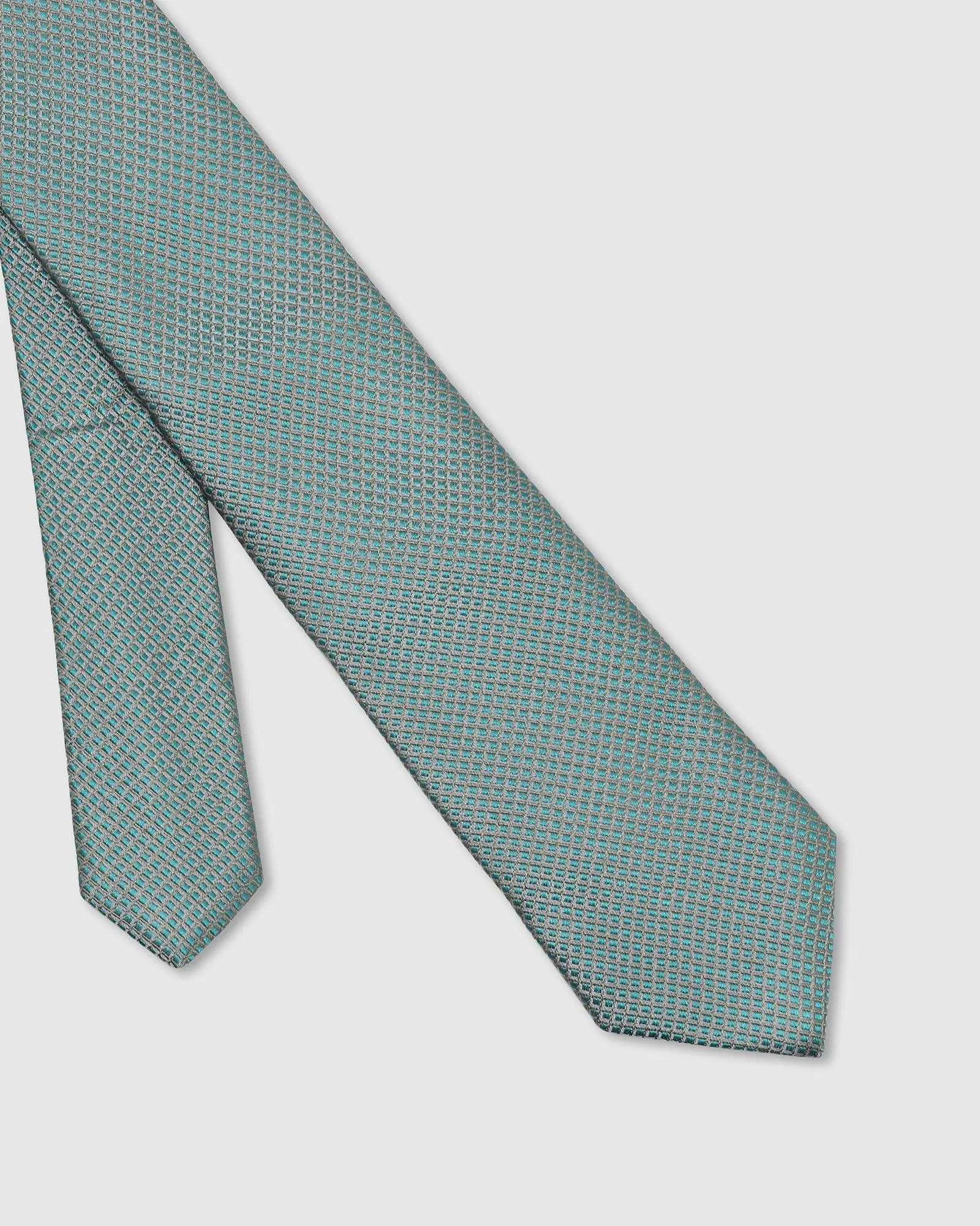 Silk Sea Green Printed Tie - Troy