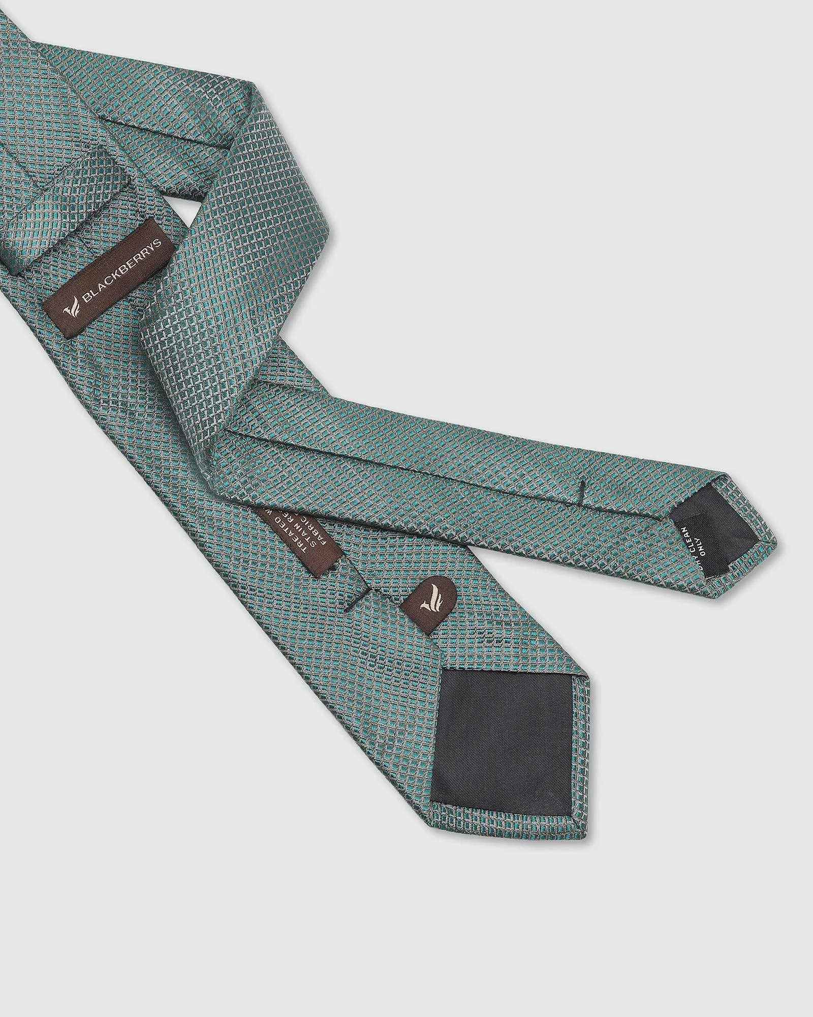 Silk Sea Green Printed Tie - Troy